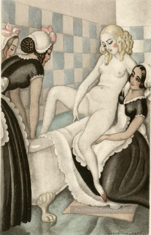 bain Gerda Wegener Erotique Adulte Peintures à l'huile